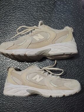 New Balance G5303QO Beige & Cream Mesh Suede Sneakers